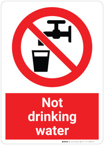 Not Drinking Water with Pictogram - Wall Sign